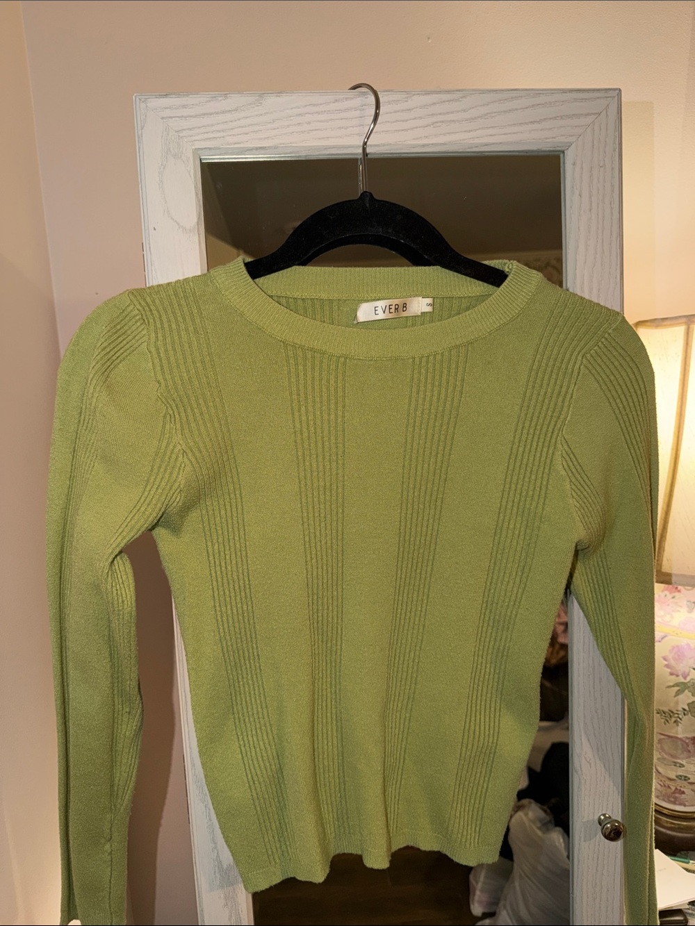 Matcha Green Ribbed Crewneck Sweater